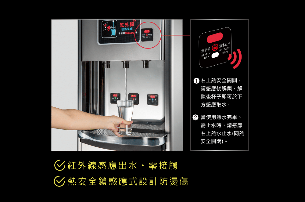 極省電飲水機系列_操作_紅外線感應式